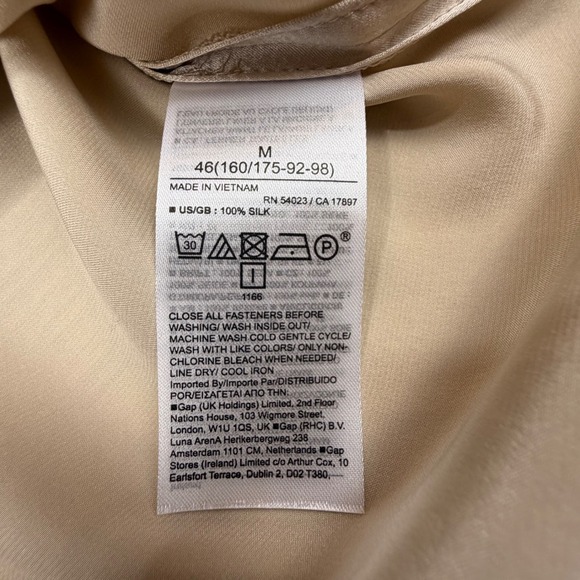 Banana Republic Serenade Silk Dolman Tunic Beige Champagne 100% Silk Blouse Sz M - Picture 5 of 8